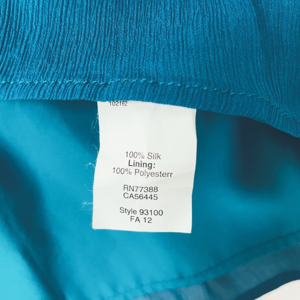 J.Crew Dark Teal Blue Silk Fit and Flare Dress - Picture 8 of 9